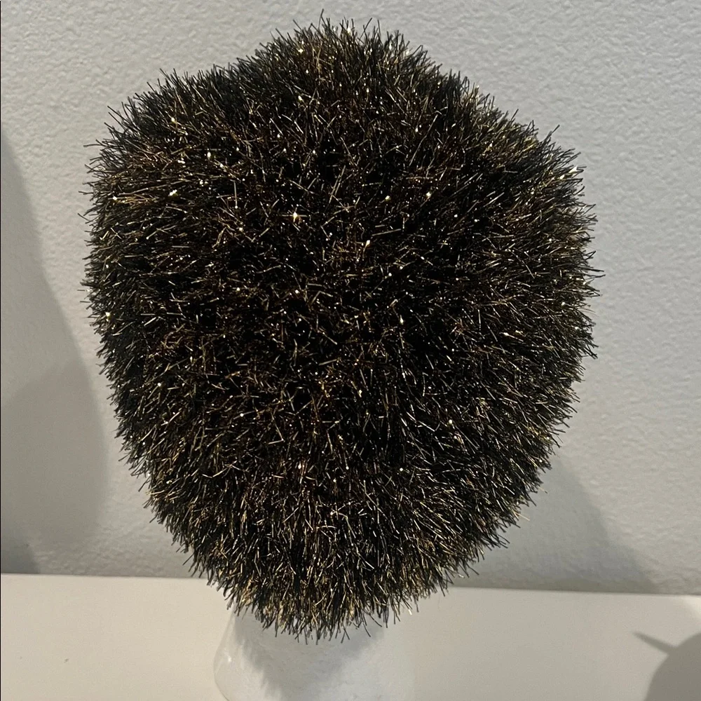 Black and Gold Handmade Beanie